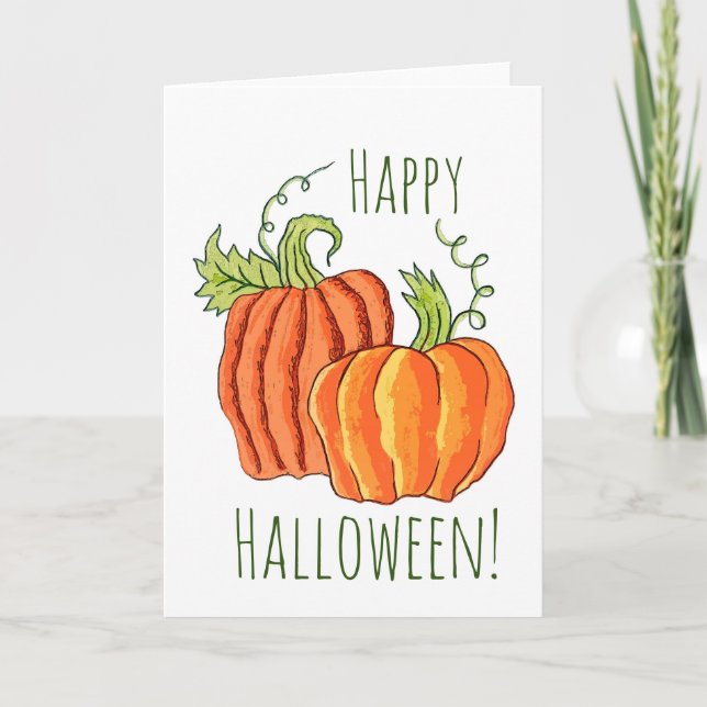 Paire de la carte de voeux des Citrouilles (Devant)