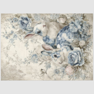 Paire de lapins en papier de soie