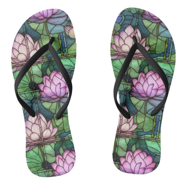 Paire de lotus en verre tendu Paire de tongs (Semelle)