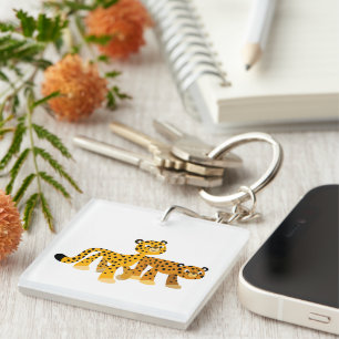 Paire de Porte - clé acrylique de Cheetahs Cartoon