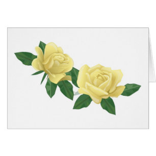 Paire de roses jaune pâle