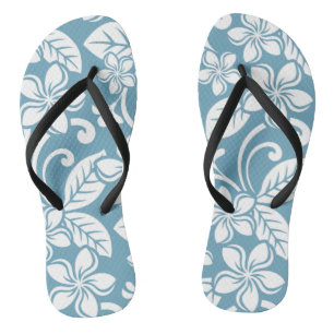 Paire de tongs de l'île PLUMERIA (BLEU D'ÉCHELLE)