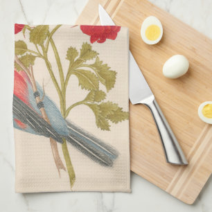 Paire d'oiseaux avec roses, papillon Serviettes de