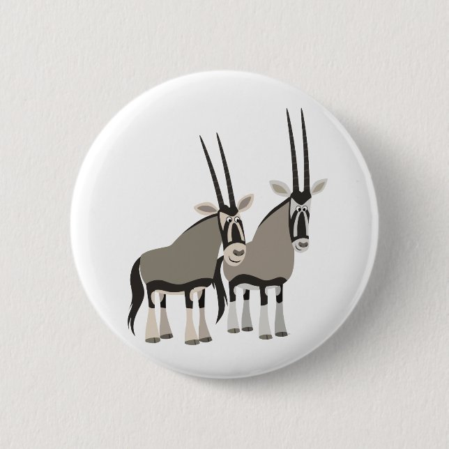 Paire mignonne de badge Oryxes de dessin animé (Devant)