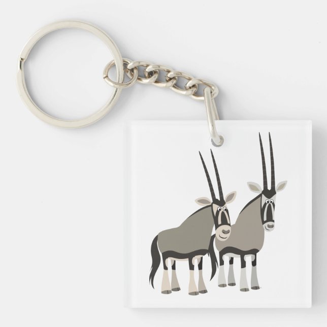 Paire mignonne de Porte - clé acrylique des oryxes (Devant)