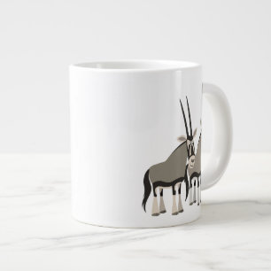 Paire mignonne d'oryxes de caricature Jumbo Mug