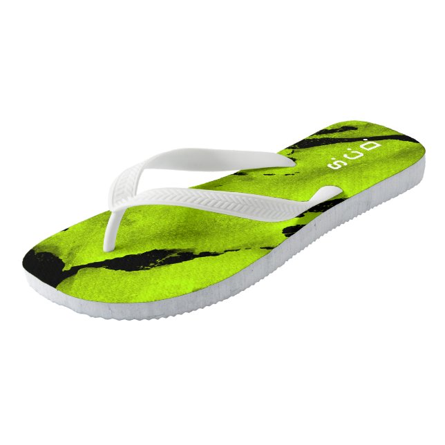 Paire personnalisée de tongs feuillets brossé vert (Incliné)