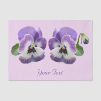 Paired Pansies Your Own Text Gift Wrapping Tissue Tissue Paper