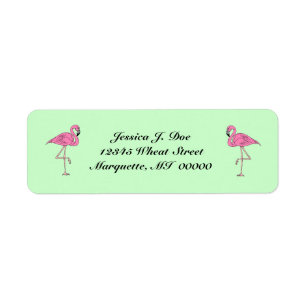 Paires de Flamants roses d'étiquettes de adresse