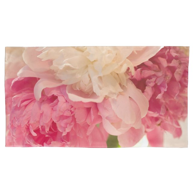 Paires florales roses de taies d'oreiller, grandes (devant-gauche)