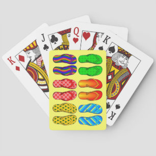 Pairs of Summer Flip Flops Beach Theme Playing Cards