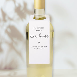 Pairs Well With A New Home Housewarming Gift Bottle Tag