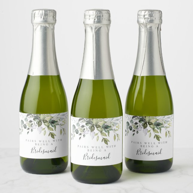 Pairs Well With Being A Bridesmaid Bottle Labels (Bottles)
