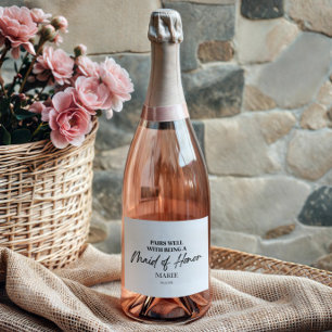 Pairs Well With Being A Maid of Honour Proposal Sparkling Wine Label