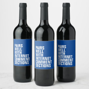 Pairs well with funny gift wine label