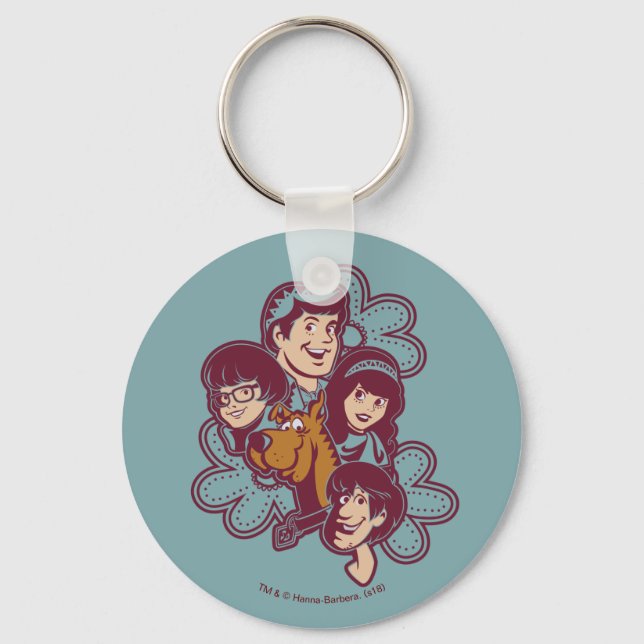 Paisely Flower Scooby-Doo and the Gang Keychain (Front)