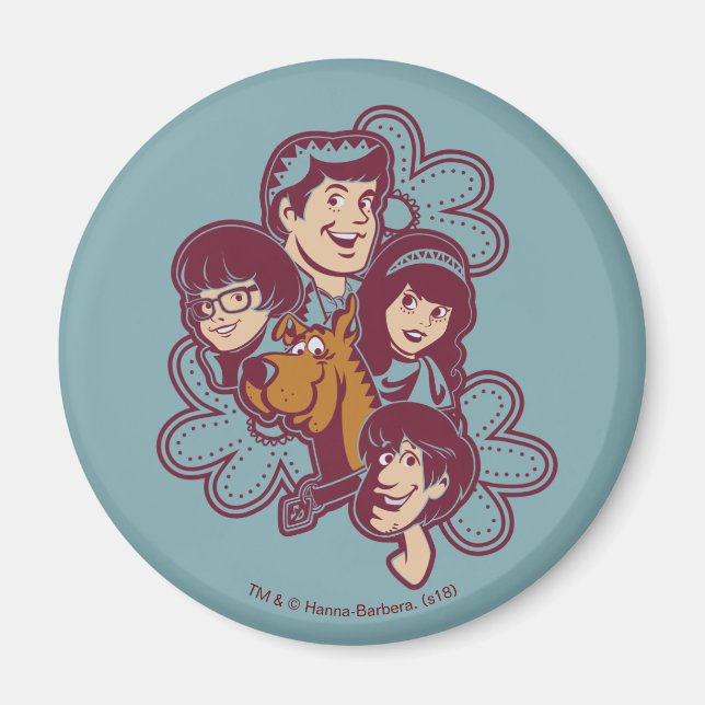 Paisely Flower Scooby-Doo and the Gang Magnet (Front)