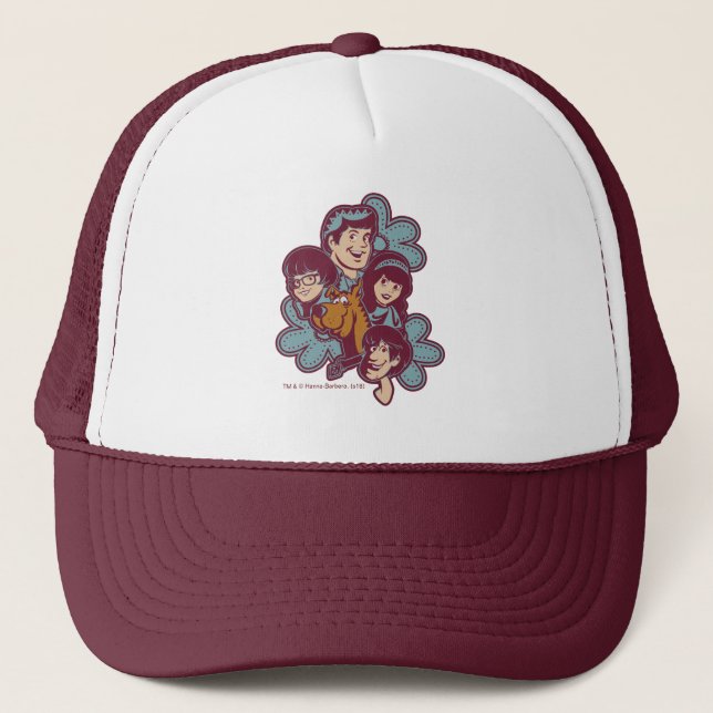 Paisely Flower Scooby-Doo and the Gang Trucker Hat (Front)