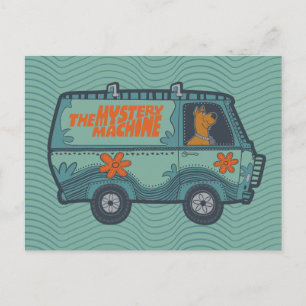 Paisely Scooby-Doo Driving Mystery Machine Postcard