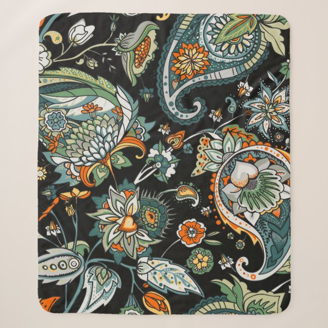Paisley. A seamless pattern based on the tradition Sherpa Blanket (Front)