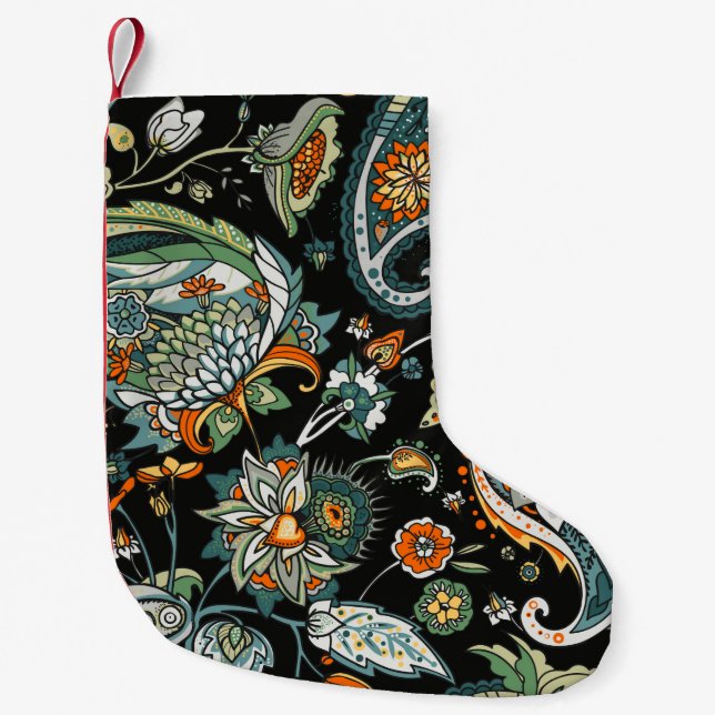Paisley. A seamless pattern based on the tradition Small Christmas Stocking (Front)
