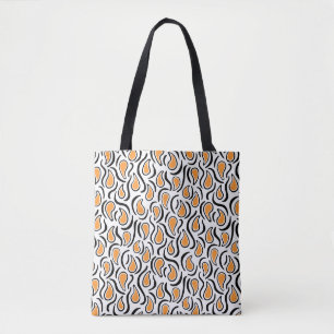 Paisley Abstract 230523 - Light Orange, B&W Tote Bag