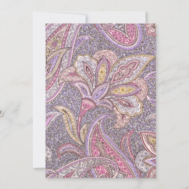 Paisley and flower -  Birthday Invitation (Front)