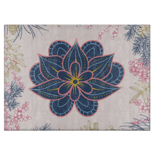 Paisley Art, Blue and Purple Floral Cutting Board