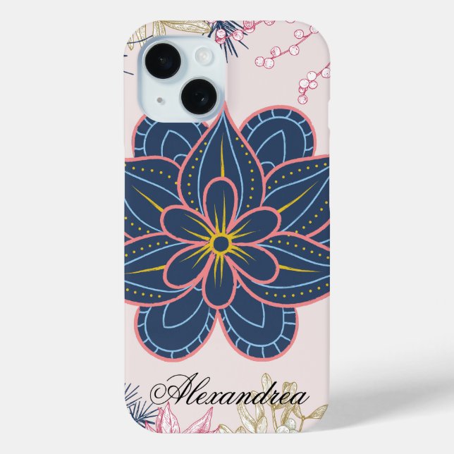 Paisley Art, Blue and Purple Graphic Case-Mate iPhone Case (Back)