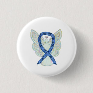 Paisley Awareness Ribbon Angel Art Pin Buttons