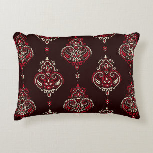 Paisley Bandana: Boho Vintage Print. Accent Pillow