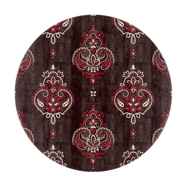 Paisley Bandana: Boho Vintage Print. Cutting Board (Front)