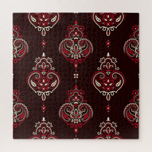 Paisley Bandana: Boho Vintage Print. Jigsaw Puzzle