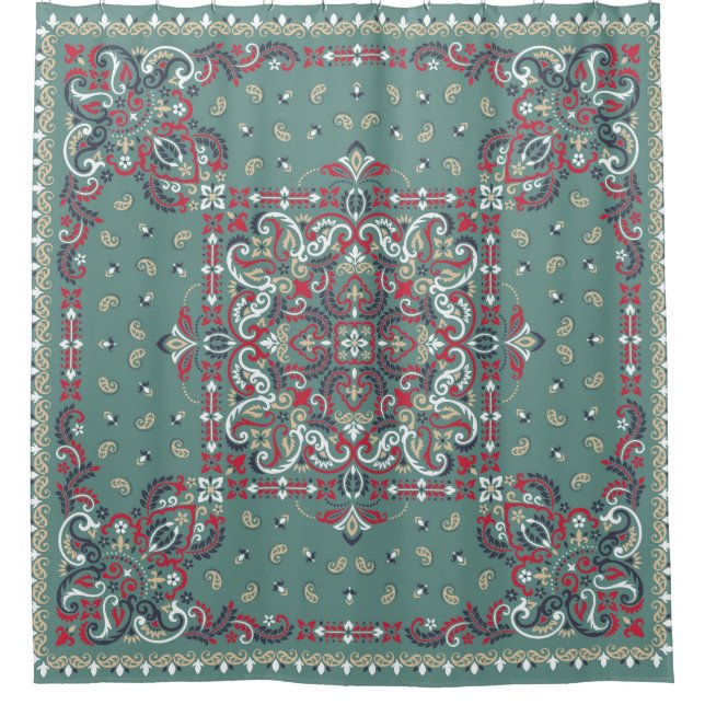 Paisley Bandana Print: Silk Neck Scarf (Front)
