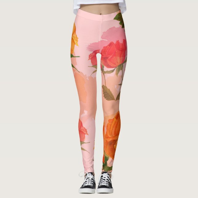 Paisley bandana print, silk scarf design. leggings (Front)