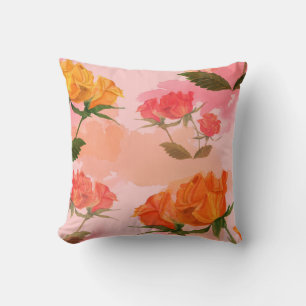 Paisley bandana print, silk scarf design. throw pillow