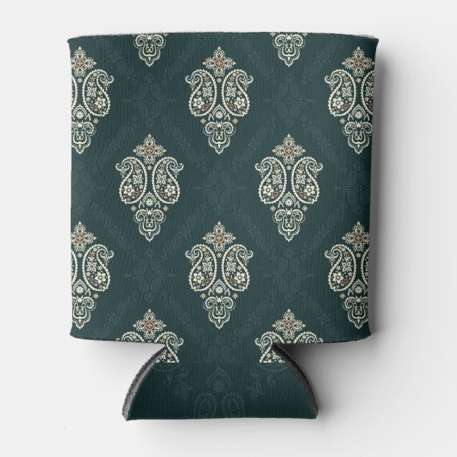 Paisley Bandana print: vintage ornament. Can Cooler (Front)