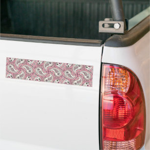 Paisley birds in baby pink bumper sticker