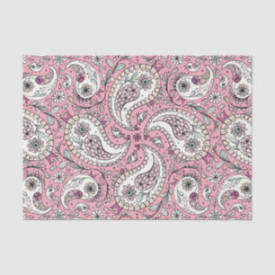 Paisley birds in baby pink tissue paper