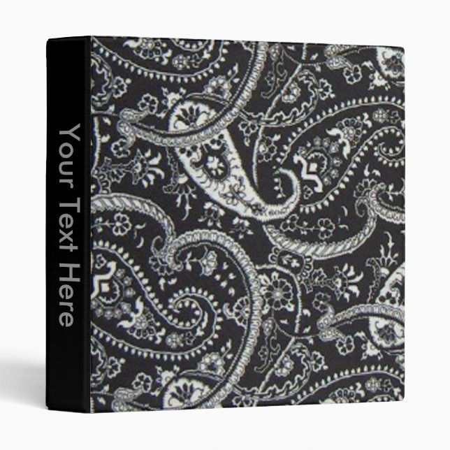 Paisley Black Spine Binder (Front/Spine)