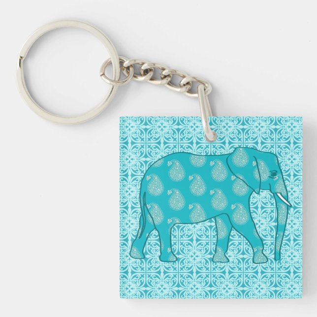 Paisley - bleu turquoise et aqua (Devant)