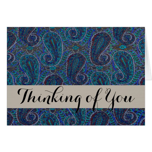 Paisley Blue Indian Boho Art Pattern (Front Horizontal)