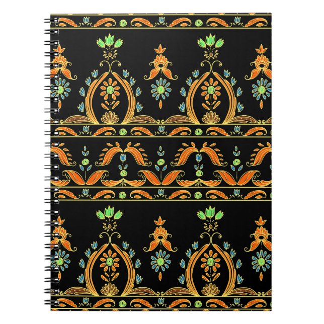 Paisley Bohemian Kashmir Textile Design Notebook (Front)
