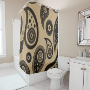 Paisley brown showercurtain