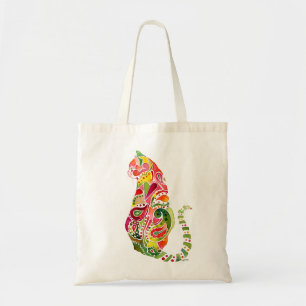 Paisley Cat Canvas Tote Bag