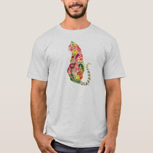 Paisley Cat Design on Mens Tee Shirts