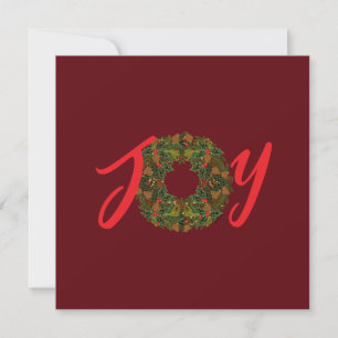 Paisley Christmas Wreath JOY Christmas Card