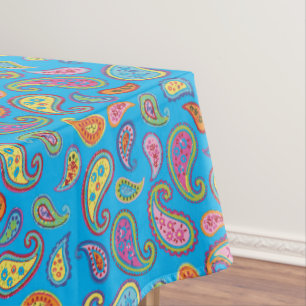 Paisley Cute Colourful 1st Birthday Party Tablecloth