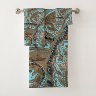 Paisley Damask - Ensemble de serviettes de bain