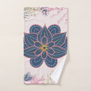 Paisley Design, Blue and Purple Graphic Art Bath Towel Set